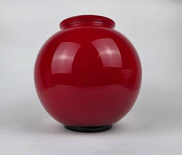 Vaas - Muranoglas - Grote bolvormige vaas, Antiek en Kunst