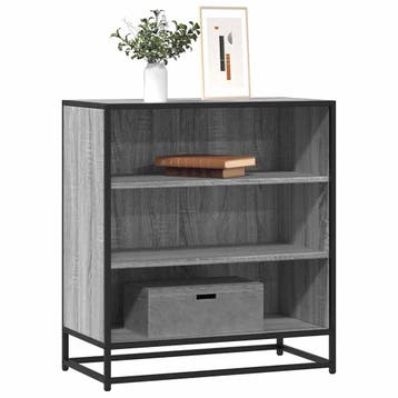 vidaXL Dressoir 68x35x76 cm bewerkt hout en metaal grijs, Verzenden, Nieuw, Overige houtsoorten