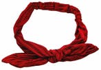 Haarband Knoop 6cm – Strikje met IJzerdraad – Velvet Ribstof, Nieuw