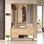 Halmeubel Vesanto halkast 178x112x35,5 cm eikenkleurig en zw, Huis en Inrichting, Verzenden, Nieuw