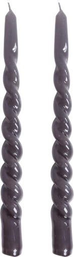 SENZA Twisted Dinerkaarsen Grijs 2 stuks, Ophalen of Verzenden, Nieuw