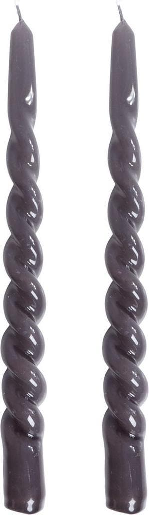 SENZA Twisted Dinerkaarsen Grijs 2 stuks, Huis en Inrichting, Woonaccessoires | Overige, Nieuw, Ophalen of Verzenden