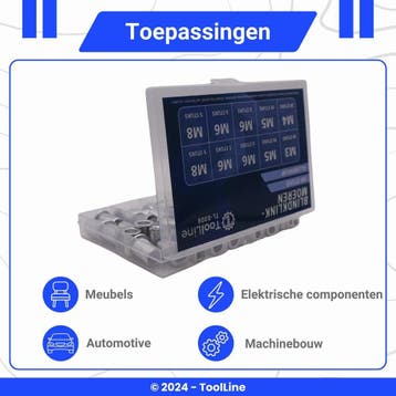 ToolLine | Blindklinkmoeren | M3-M8 | Blindklinkmoertang, Verzenden, Nieuw