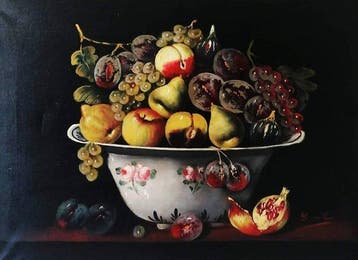 Scuola europea (XX) - Bodegón de frutas