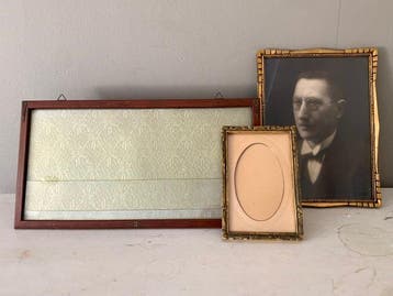 Fotolijst (3) - mahonie, Hout, Glas, Antiek en Kunst