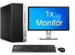HP EliteDesk 800 G4 MT i7 8e Gen incl. 1 Monitor + Windows, 256 GB, 8700 (6-Cores), 8 GB, Nieuw