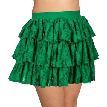 Rokje Groen Met Kant Onesize, Verzenden, Nieuw, Feestartikel