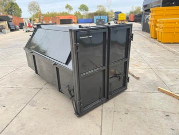 Portaal huisje met grote opening container Grijs nog 1 besch