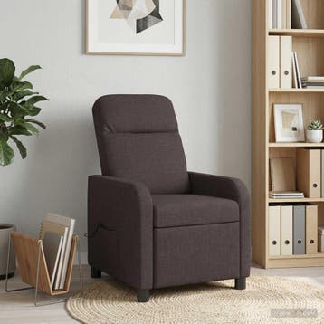 vidaXL Massage Recliner Donkerbruin Stof, Verzenden, Nieuw