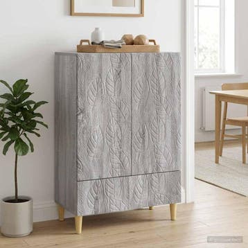 vidaXL Dressoir Grijs Sonoma 66 x 34,5 x 95 cm Bewerkt hout, Verzenden, Nieuw, Overige houtsoorten, Minder dan 50 cm