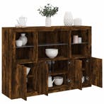 vidaXL Dressoirs met LED-verlichting 3 st bewerkt hout, Minder dan 50 cm, Verzenden, Nieuw, 25 tot 50 cm