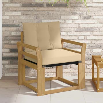 vidaXL Tuinbank Massief Acaciahout en Textilene Wit, Tuin en Terras, Verzenden, Nieuw