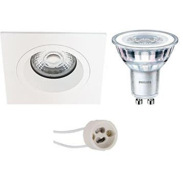 GU10 Inbouwspot Set - Mat Wit - Inbouw Vierkant - Philips -, Ophalen of Verzenden, Nieuw, Overige fittingen, Plafondspot of Wandspot
