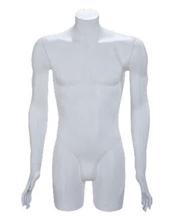 Plastic collection torso 3/4 model heer incl. armen wit