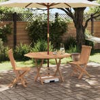 vidaXL Tuin Bistro Set 3 pcs Bruin Massief Teak Hout, Verzenden, Nieuw