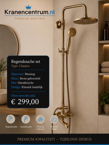 Regendouche l Wastafelkraan l Keukenkraan  Groot assortiment, Doe-het-zelf en Verbouw, Sanitair, Ophalen of Verzenden, Nieuw, Koper