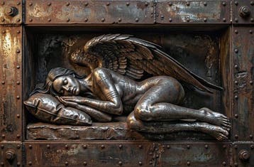 Artxlife - The Sleeping Tattooed Industrial Rusty Angel, Antiek en Kunst