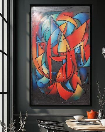 Ksavera - Cubism A1455 - abstract painting on XXL canvas
