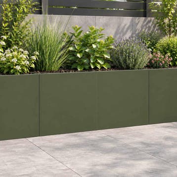 vidaXL Keerwand 2 st 40 x 12 x 30 cm Staal Olijfgroen, Verzenden, Nieuw