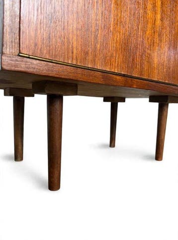 Kast - Teak, Hout - Vintage Deens Teak Platenkast / Bar