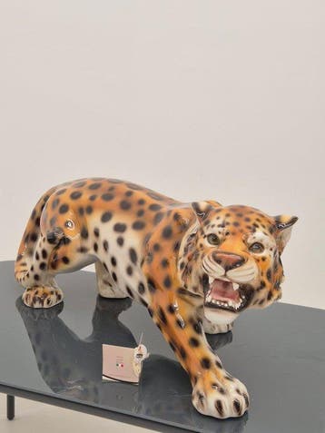 Beeld, Leopardo - 69 cm - Keramiek