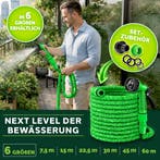 Flexibele Tuinslang - Inc. sproeikop - 45 meter - Groen, Verzenden, Zo goed als nieuw
