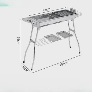Grote RVS Houtskool BBQ Grill - Draagbaar, Opvouwbaar & Eenv, Tuin en Terras, Buitenkeukens, Verzenden, Nieuw