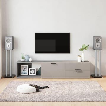 vidaXL Luidsprekerstandaards 2 st 3 pijlers gehard glas, Verzenden, Nieuw