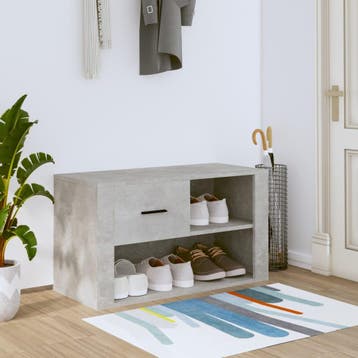 vidaXL Schoenenkast 80x35x45 cm bewerkt hout betongrijs, Verzenden, Nieuw