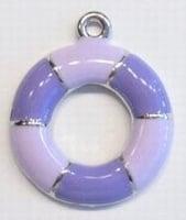 Per stuk Metalen hanger boei met paars/lila epoxy 28 mm, Ophalen of Verzenden, Nieuw, Bedel