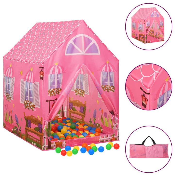 vidaXL Kinderspeeltent met 250 ballen 69x94x104 cm roze, Kinderen en Baby's, Speelgoed | Speeltenten, Nieuw, Verzenden
