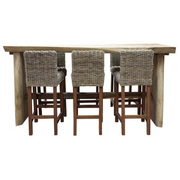 Rita boomstam barset 220x70xH110 cm 7 delig, Tuin en Terras, Tuinsets en Loungesets, Ophalen of Verzenden, Nieuw, Hardhout