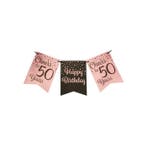 Verjaardagsslinger Vaandel 50 Jaar Roze/Zwart (6m), Hobby en Vrije tijd, Feestartikelen, Ophalen of Verzenden, Nieuw