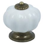 Meubelknop pompoen 38 mm porselein wit, Verzenden, Nieuw