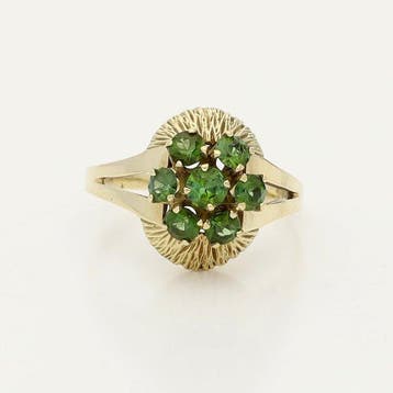 Ring - 14 karaat Geel goud - 0.61ct. tw. - Peridot, Nieuw