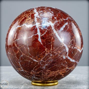 Natuurlijke zeldzame rode jaspis-kwarts Sphere, Himalaya-
