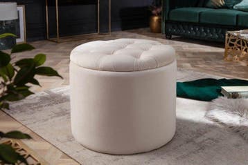 Elegante kruk MODERN BAROK 50 cm champagne fluwelen, Huis en Inrichting, Ophalen of Verzenden, Nieuw