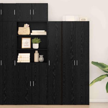 vidaXL buffetkast Zwart Eiken 30 x 42,5 x 185 cm, Minder dan 50 cm, Verzenden, Nieuw, Minder dan 100 cm