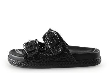 Manfield Slippers in maat 38 Zwart, Slippers, Verzenden, Zwart, Zo goed als nieuw