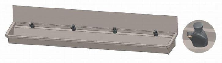 RVS 304 Wastrog met 4 kranen | 240x19,7x47,4 cm, Zakelijke goederen, Horeca | Meubilair en Inrichting, Verzenden