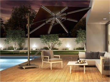 Challenger T2 glow zweefparasol 300x300 cm antraciet, Ophalen of Verzenden, Nieuw