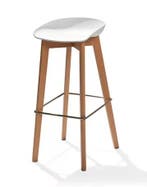 Keeve Barkruk Laag | 47x53x(h)90cm | Wit-Bruin, Verzenden, Nieuw in verpakking