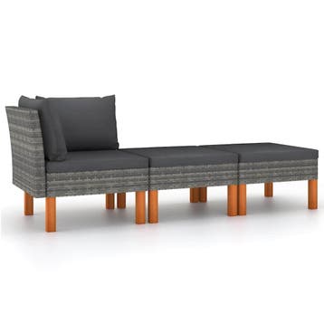Tuinset 3-delig - Eucalyptushout - Tweedekansje - OP=OP, 3 zitplaatsen, Hocker, Ophalen of Verzenden, Zo goed als nieuw