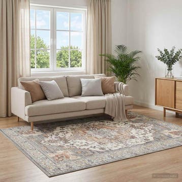 vidaXL Vloerkleed ORIZ Bruin 140 x 200 cm 100% polyester, Verzenden, Nieuw, Bruin