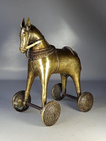 sculptuur, Grande et Lourde Sculpture Animale Ancienne –