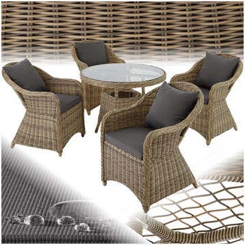 Aluminium rotan zitgroep Zürich 4+1 - natuur, Tuin en Terras, Verzenden, Nieuw