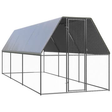 vidaXL Buitenhok voor kippen 2x6x2 m gegalvaniseerd staal, Dieren en Toebehoren, Knaagdieren en Konijnen | Hokken en Kooien, Verzenden