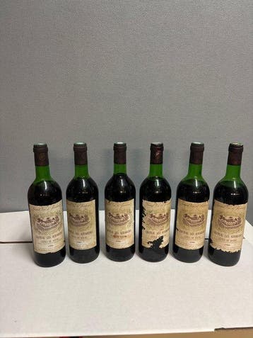 1986 Chateau Les Aubaredes - Côtes de Bourg - 6 Flessen, Nieuw