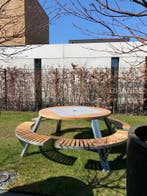 Extremis Gargantua picknicktafel tuintafel of ander model, Zo goed als nieuw, Rond, Hout