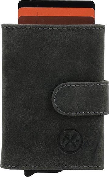 Hide Stitches Leren Pasjeshouder Portemonnee Uitschuifbaar, Overige merken, Verzenden, Zwart, Nieuw